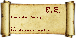 Barinka Remig névjegykártya